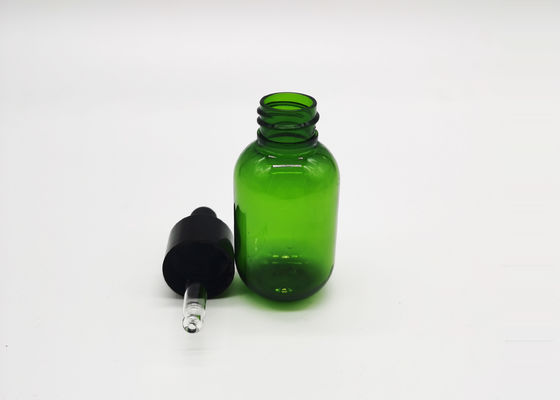 緑ペット プラスチック30ml精油の点滴器のびんの化粧品の包装